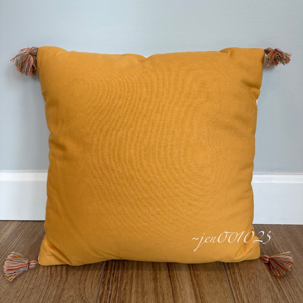 "Just Wanna Have Sun" Embroidered Throw Pillow with Tassels - Room Essentials - Picture 7 of 10